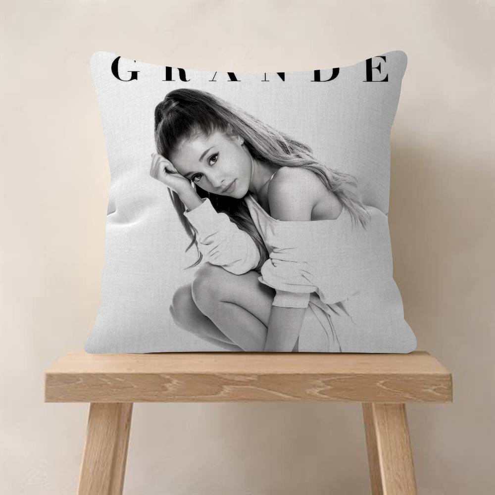 Zanger A-Ariana Pop G-Grande Dubbelzijdig Bedrukte kussensloop Korte pluche Geschikt voor woonkamers slaapkamers sierkussenhoes 50x50cm