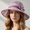Women's Wide-Brimmed Bucket Hat Spring Summer Casual Floral Breathable Thin Mother's Hat
