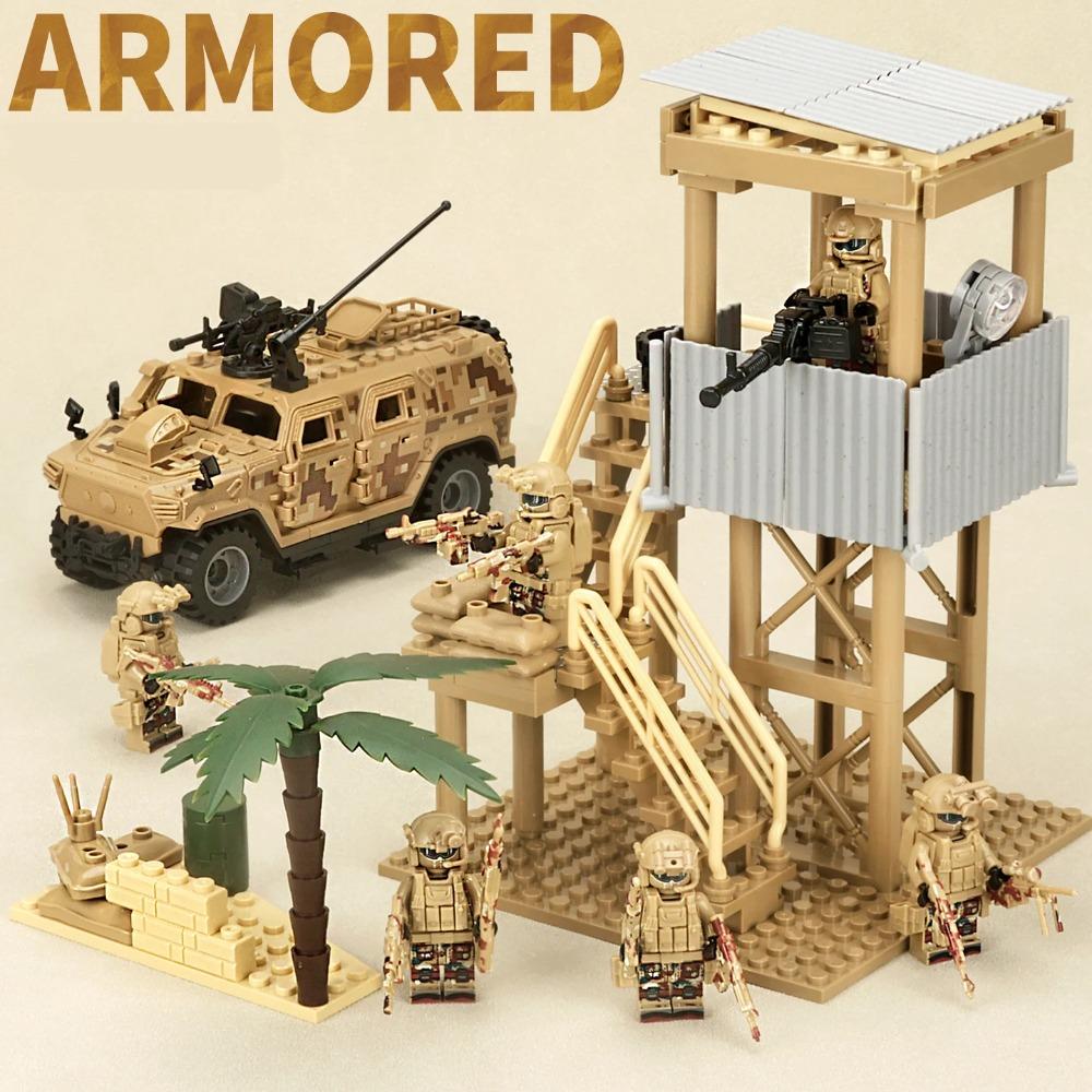 Special Police Military Armored Vehicle, Special Forces Minifigure, Observation Tower, Hummer Vehicle Scene, Assembled Building Blocks, Boy s Toy бездна
