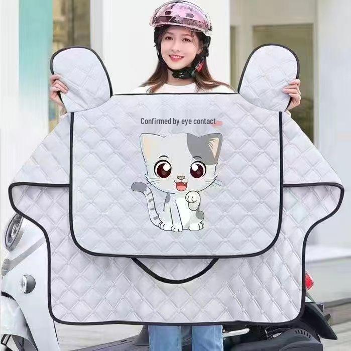 Winter Universal Electric Motorcycle Windproof Quilted Cover - Thick, Fleece-Lined, Waterproof, Double-Sided Protection for Small Electric Bikes