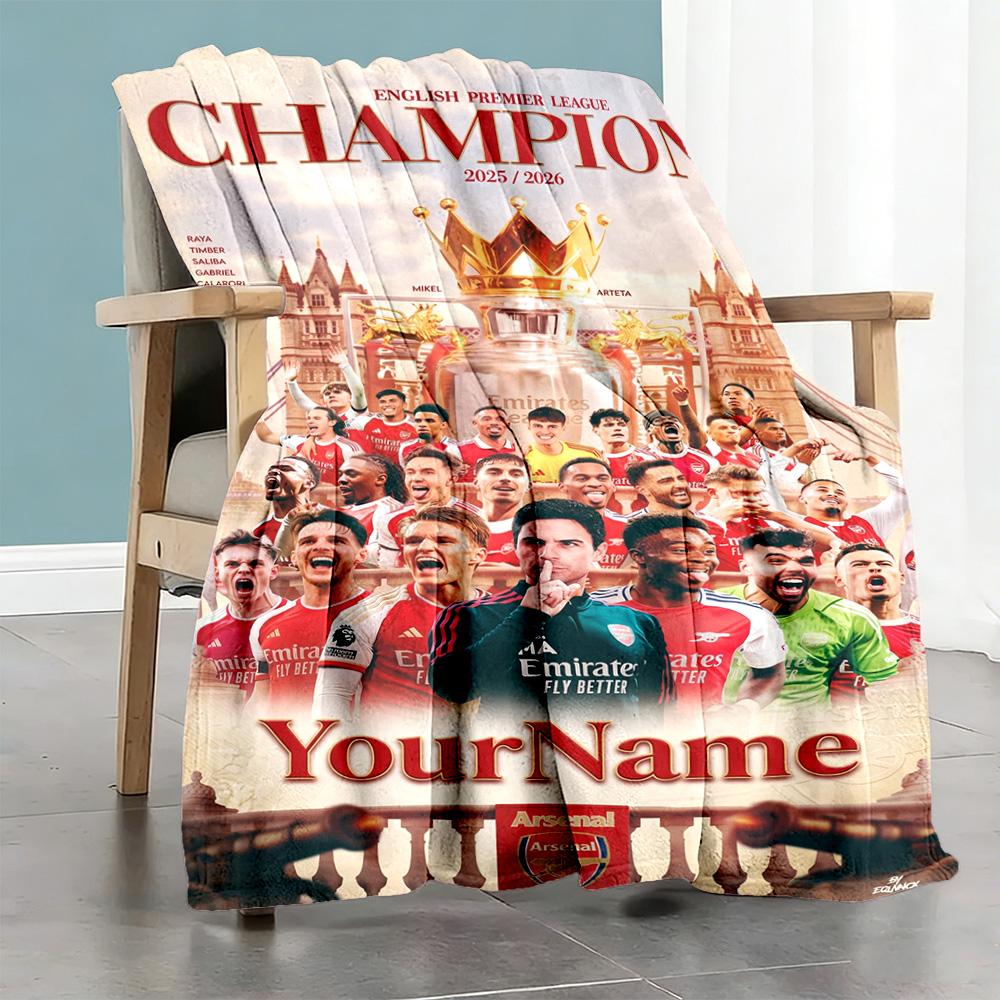 Arsenal Customize Text Blanket Gift Customizable Blanket Warmthful Decor Perfect for Office Picnics Couch Nap All-Season Use