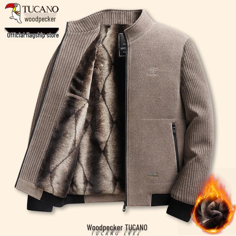 Woodpecker Men's Fleece-Lined Wool Overcoat - Turn-Down Collar