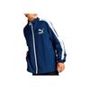 Puma T7 Logo Stand Collar Zip Long Sleeve Waterproof Jacket Men Jackets Navy-Blue 628092-14