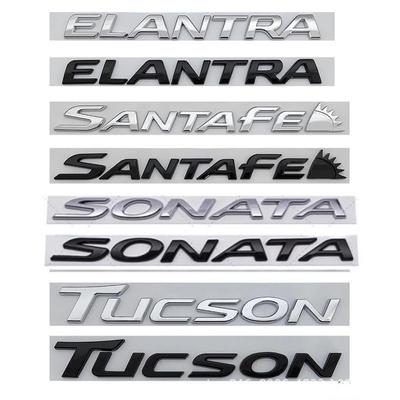 Autocollant de voiture 3D Elantra Santafe Sonata Tucson Signe arrière Emblème Badge Carrosserie Aile Coffre arrière Version Modification Accessoires Abs Nouveau