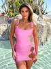 One Piece Swimwear Women 2025 Swimsuit Cute Tankini Pink Bathing Suit Metal Ring Monokini Beachwear with Mini Skirt Coverup K234
