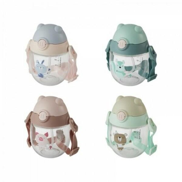 Lock&Lock Strap Infant Petite Friends Straw Cup 300ml, Blue (ABF790BLU), 1 Pc.