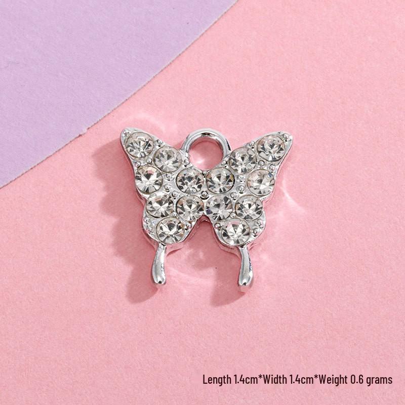 Breloque Pendentif Papillon Strass Coloré pour Bijoux, Charme pour Bracelets, Chevillères et Colliers DIY