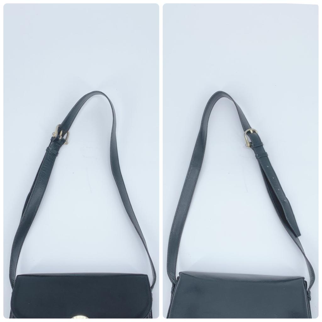 CELINE Vintage Macadam Triomphe Gold Hardware Flap One Semi Shoulder Bag Leather Black Women's Men's Unisex