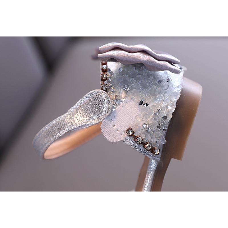 Summer new Korean-style rhinestone soft sole girls' sandals princess shoes children's shoes spring style girls' leather shoes trendy