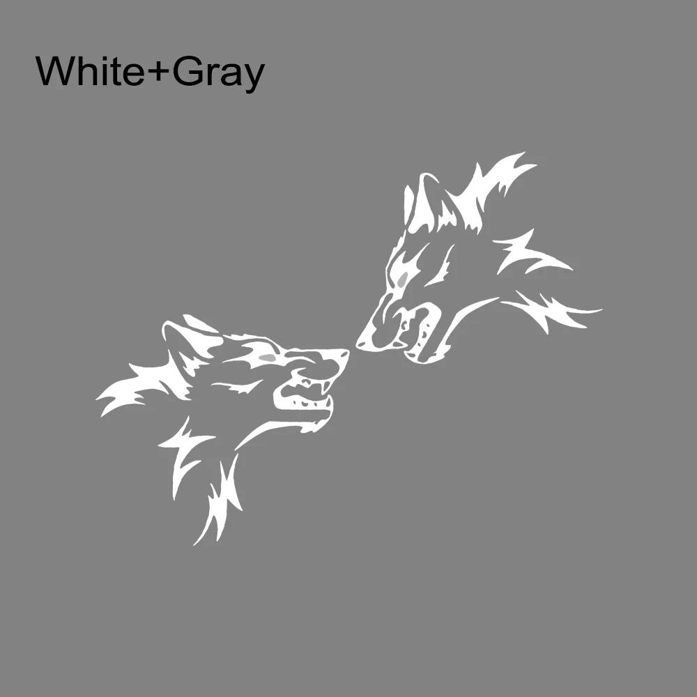 2Pcs Creative Wolf Head Car Door Side Skirts Stickers Self Adhesive Cool Vinyl Decals Auto Body Decoration Stickers Accessories