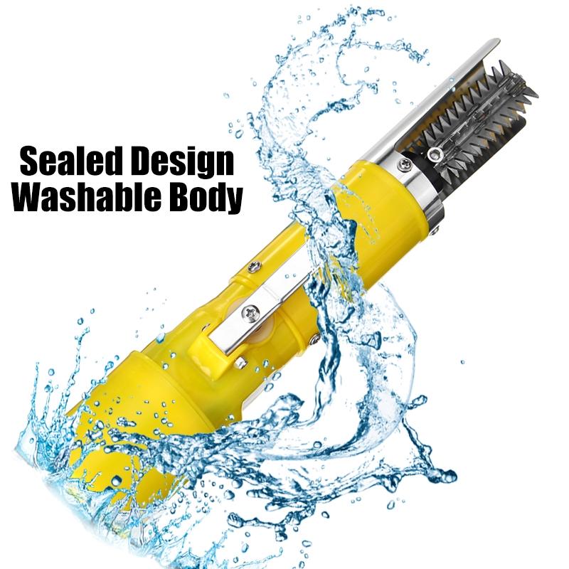 16.8V Electric Fish Scaler Waterproof Rechargeable Fishing Scalers Clean Fish Remover Cleaner Descaler Scraper Seafood Tool 28*5.5cm