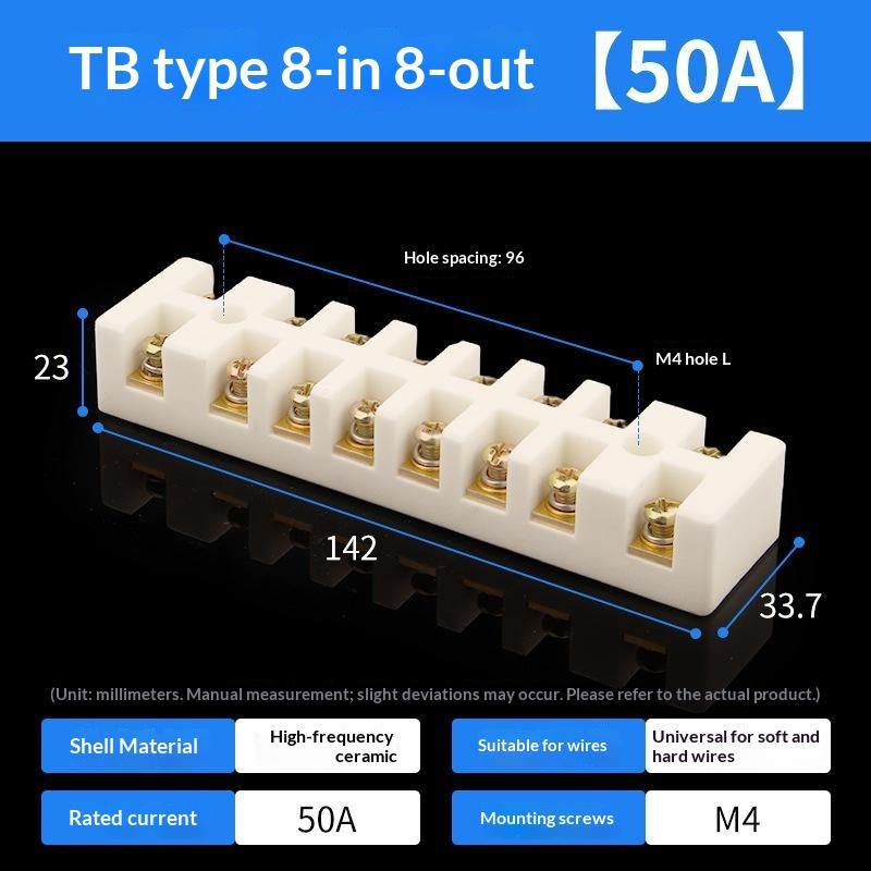 High Temperatures Ceramic Wire Connector 30A 800℃ Heat Resistant Terminals Block For Industrial Equipment Wiring