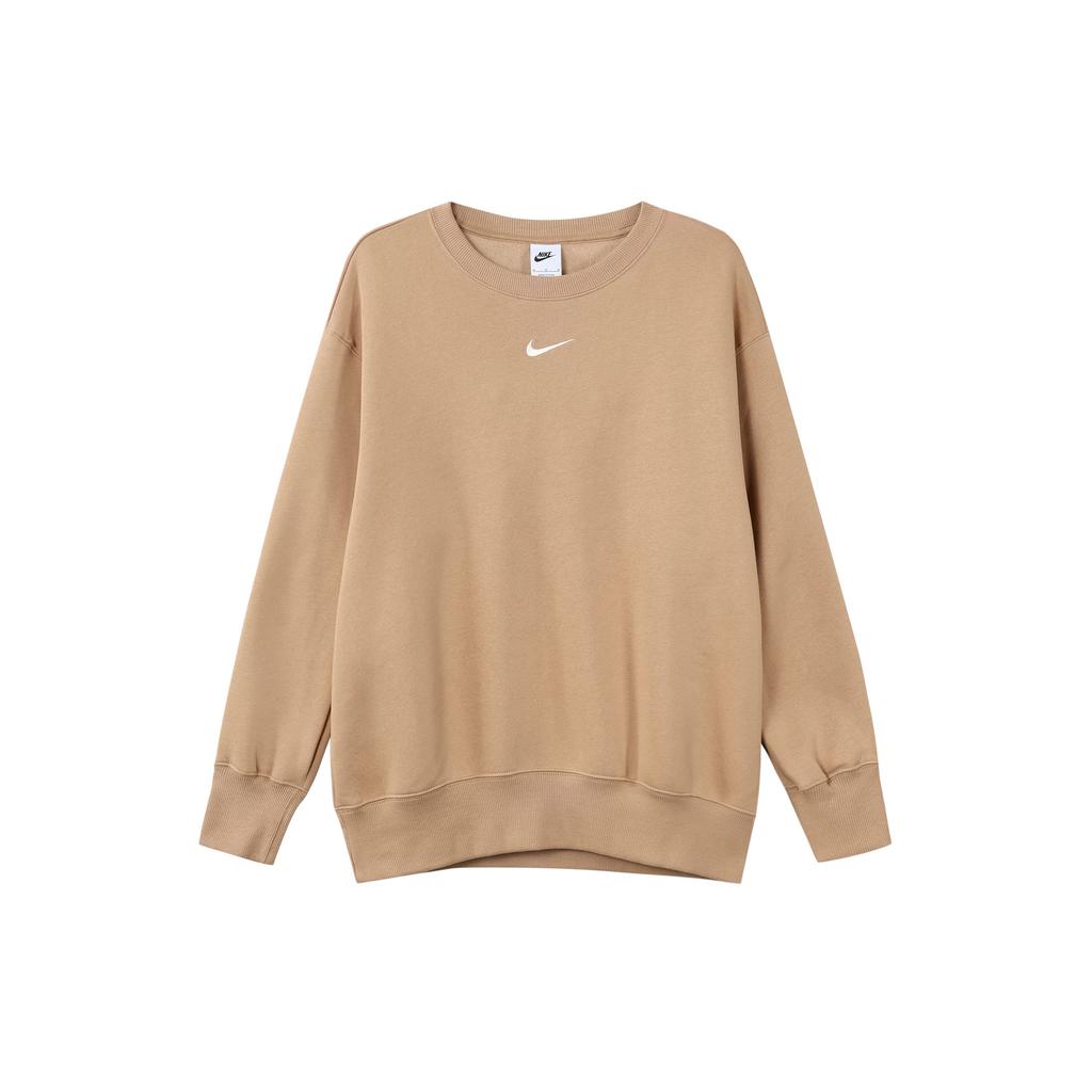 Nike Phoenix Fleece Solid Logo Crew Neck Pullover Sweatshirt Women Tops Ma-Huang DQ5734-200