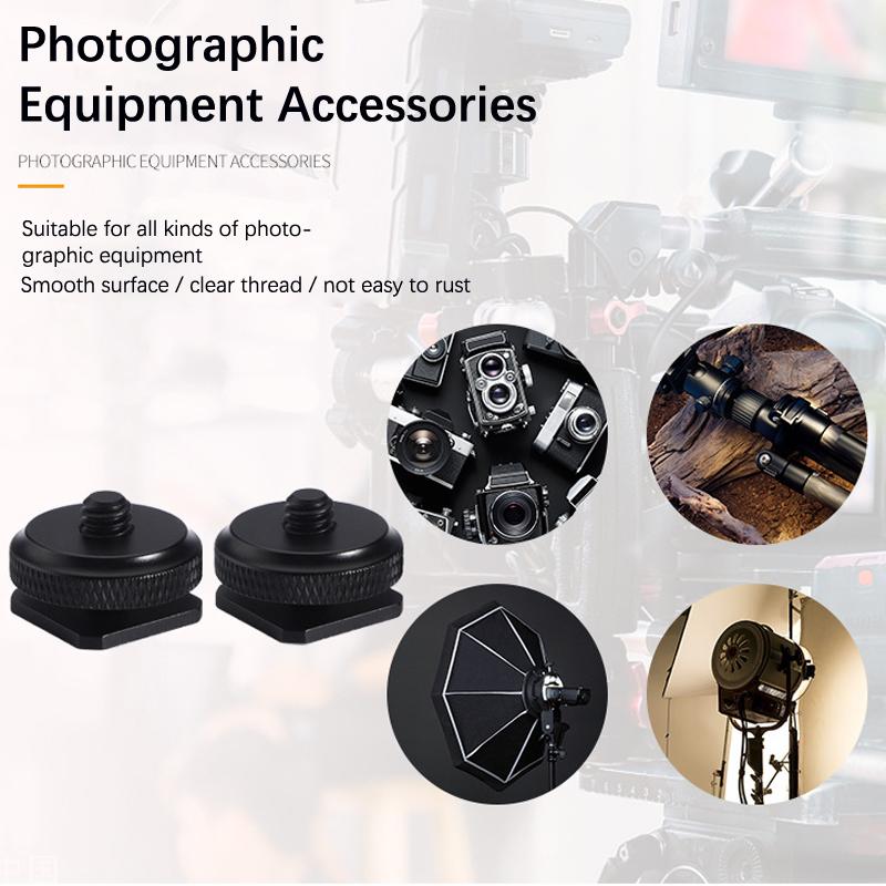 Professionelle 1/4" 3/8" Muttern Stativ Befestigungsschraube Schwarz Auf Blitzschuhadapter