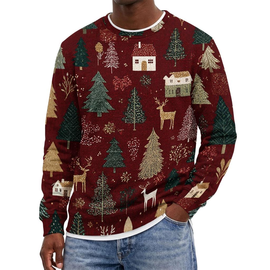 Men's Christmas Neck Pullover Sweatshirt