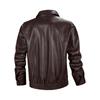 Lapel Leather Jacket for Spring and Autumn Men's Lychee Pattern PU Leather Jacket Retro Workwear Multi-pocket Jacket