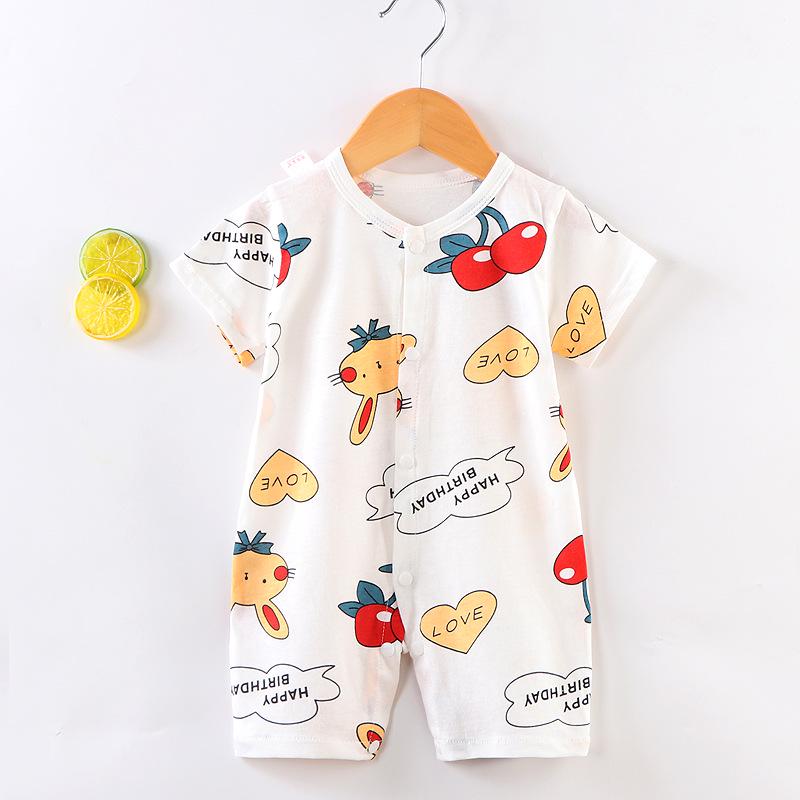 2026 Newborn Short Sleeve Jumpsuit Romper - Thin Style Bodysuit Pajamas