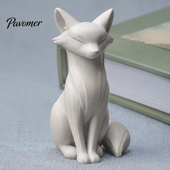 Contemporary Living Room Decor 3D Printed Minimalist Fox Sculpture, Elegant Figurine, Matte Modern Artistic Home Styling Items Desktop Ornament