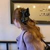 Vintage PU Bow Hair Claw Clips for Women Elegant Bowknot Hairpins Barrettes Hair Accessories Large Size Ponytail Hair Clips Crab