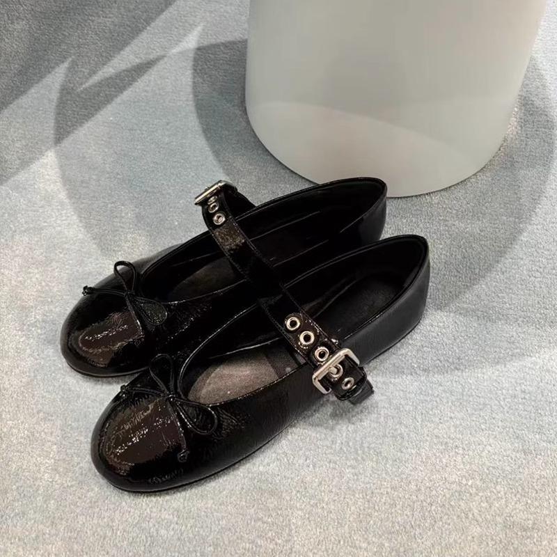 New Retro Round-toed Flat One-strap Versatile Women's Single Shoes for Commuting