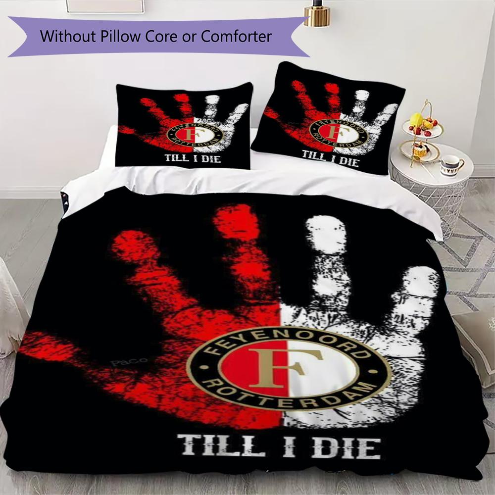 Feyenoord Pattern Bedding Uilt Set Uilt Cover Pillowcase Home Decoration Birthday Gift (1 * Duvet Cover + 2 * Pillowcase  Without Core)54