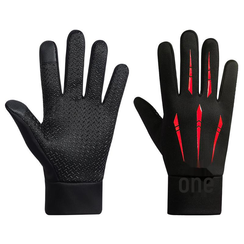 Men's Winter Touchscreen Cycling & Driving Gloves - Velvet Lined, Non-Slip, Two-Finger Design for Motorcycling and Fishing.