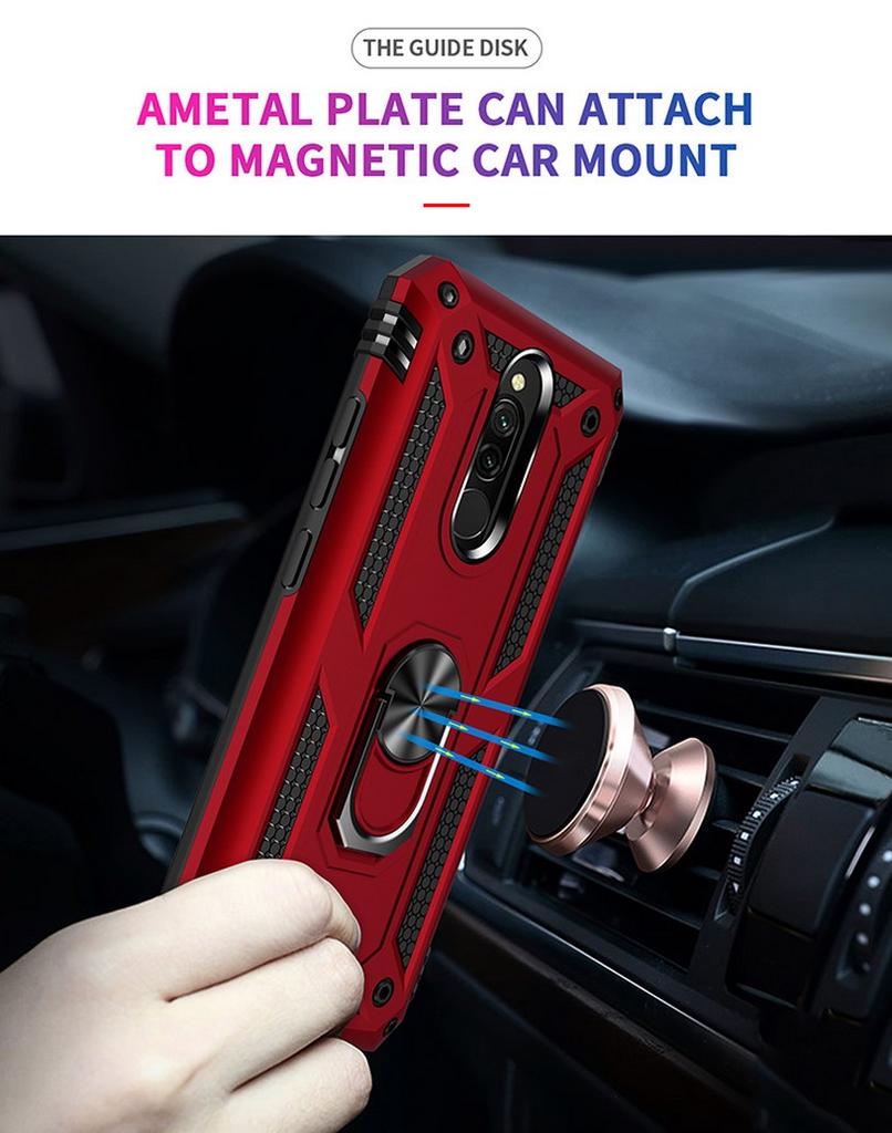 Armor Shockproof Case For Xiaomi Redmi 8 case Silicone Bumper Hybrid Case For xiaomi redmi 8A redmi8 Metal Ring Cover