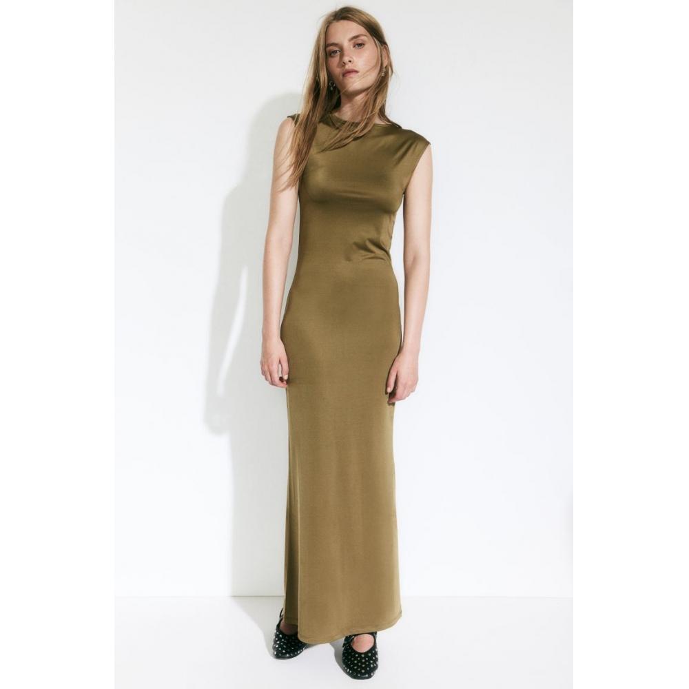 

H M Mermaid A Line Bodycon Dress Khaki Green