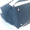CHANEL 2.55 metal fittings Double Chain Shoulder Bag Nylon canvas Black/White