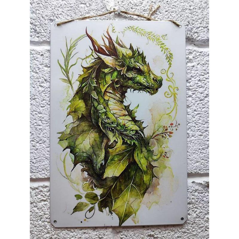 Dragon Metal Wall Art, Mythological Creature Decor Sign
