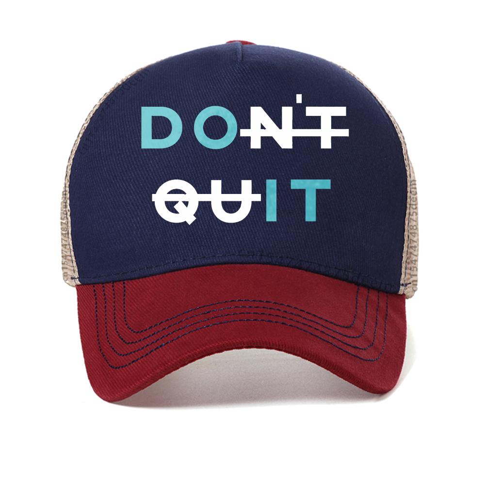 

Men s Printed cap Dont Quit Basic Streetwear casual baseball cap For Men Women Summer Breathable sun hat mesh trucker hats Adjustable красный