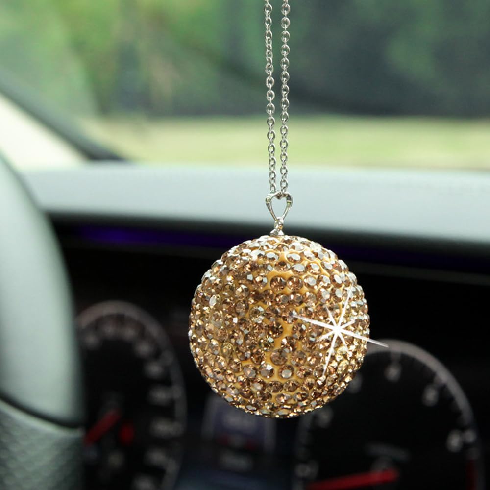 Tpnidaii Auto Zrcátko Zadní Pohled Kulatý Tvar Přívěsek Dekorace Dekorace Příslušenství Dekorace Třpytky (Světle modrá)