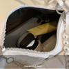 Solid Color Bowknot Shoulder Bucket Bag Korean Style Bow Tote Bag Women Armpit Bag  Office Worker
