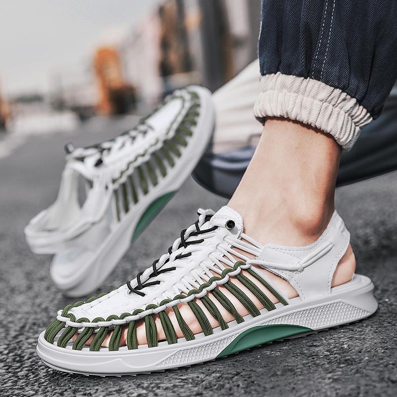 2025 Summer Men Sandals Leather Men Casual Shoes Handmade Outdoor Comfy Leather Sandals for Men Beach Shoes Roman Mens Shoes