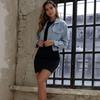 Womens Denim Long Sleeve Button  Jacket Casual Coat Outwear