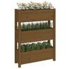 Plant Pot Honey Brown 77 X 25 X 104.5 Cm Solid Pine Wood