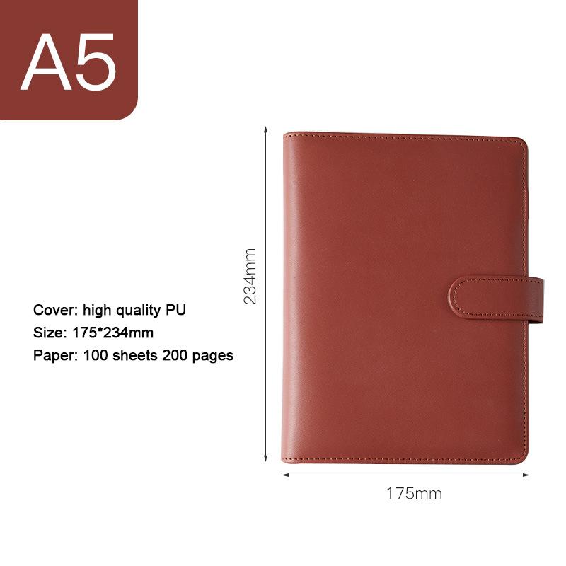 (Bezpłatne grawerowanie logo) Notatnik studencki A5/A6 w jednolitym kolorze, z klamrą magnetyczną, zawiera metalowy segregator, pamiętnik, notatnik, podręcznik