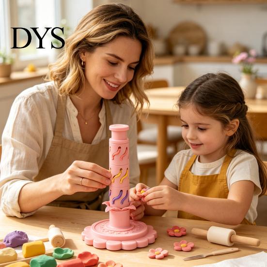 Handmade Pottery Supplies Modular Clay Bloom Maker, Flower Shaping Tool with 9 Sleeve Patterns, 3D Ceramic Making Kit Printed DIY Stackable