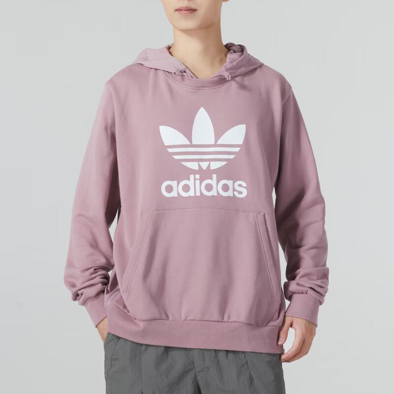 Adidas Originals Logo Print Casual Hoodie Long Sleeve Sweatshirt Men Tops Purple HC1950