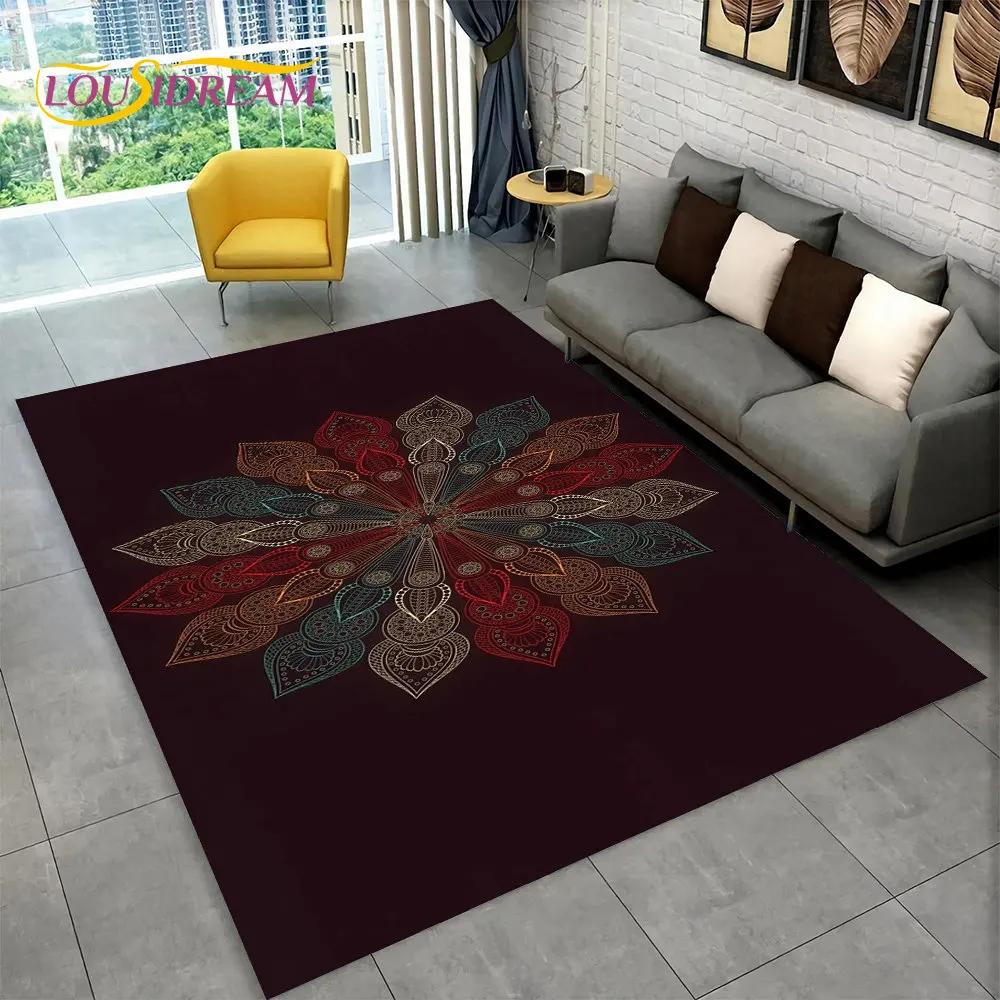 Bohemia Mandala Geometric Area Rug,Carpet Rug for Home Living Room Bedroom Sofa Doormat Kitchen Decor,Kid Non-slip Floor Mats