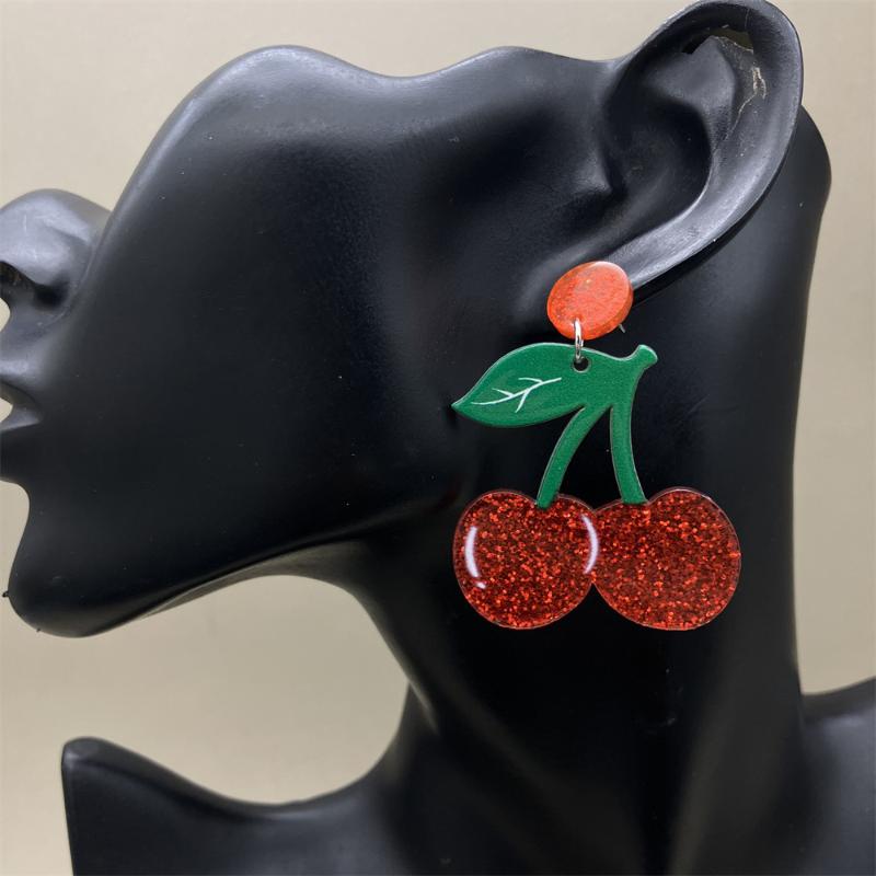 Neue süße Fruchtohrringe Mango Erdbeere Wassermelone Fruchtohrringe Funkelnde Acryl-Ohrringe Schmuckzubehör Geschenke