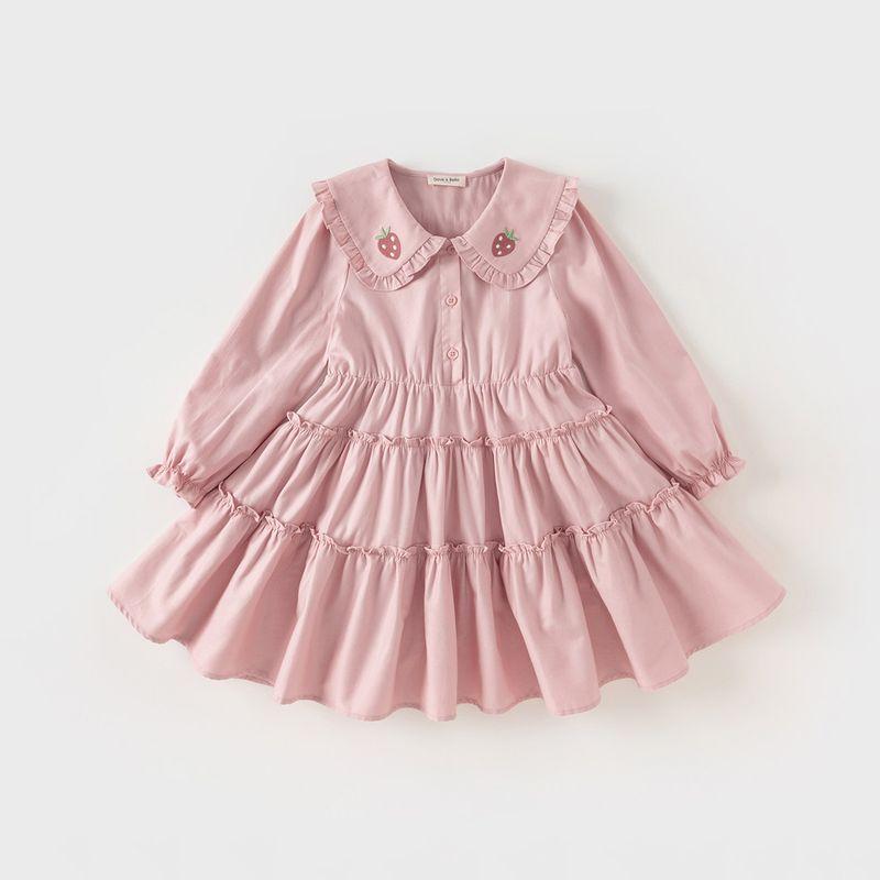 David Bella Girls  Dress Spring New Stylish Children s Dress Big Kids Pink Princess Dress Children s Clothing Gray Pink [Ready in Stock] 140