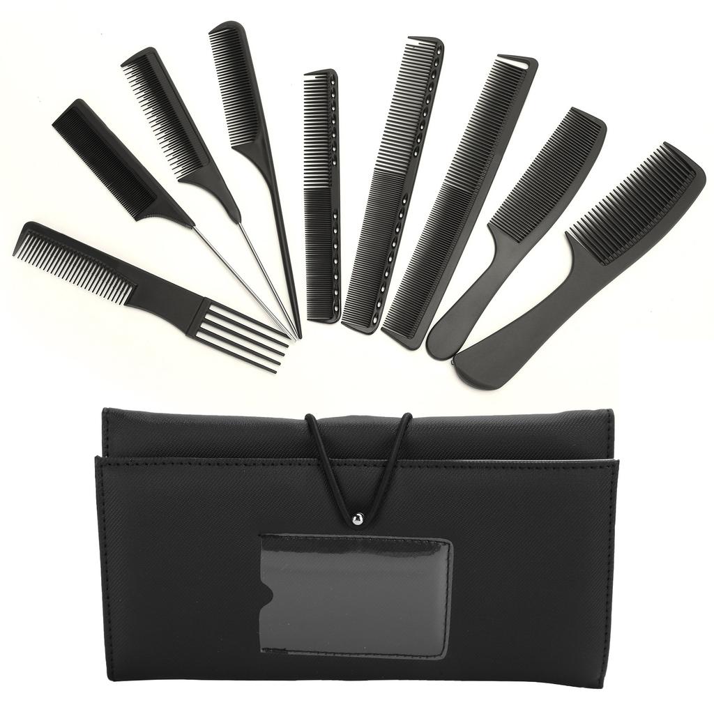 10pcs / set Hairdressing Comb Kit Large Capacity Hairstyling Comb Storage Bag Case Kit