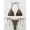 New sexy solid color split bikini suspender women's swimsuit fashion