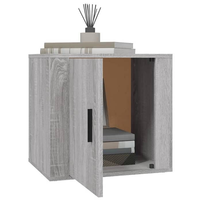 Table de chevet - Maison Exclusive - Sonoma gris - Lot de 2 - Bois d'ingénierie 50x39x47 cm