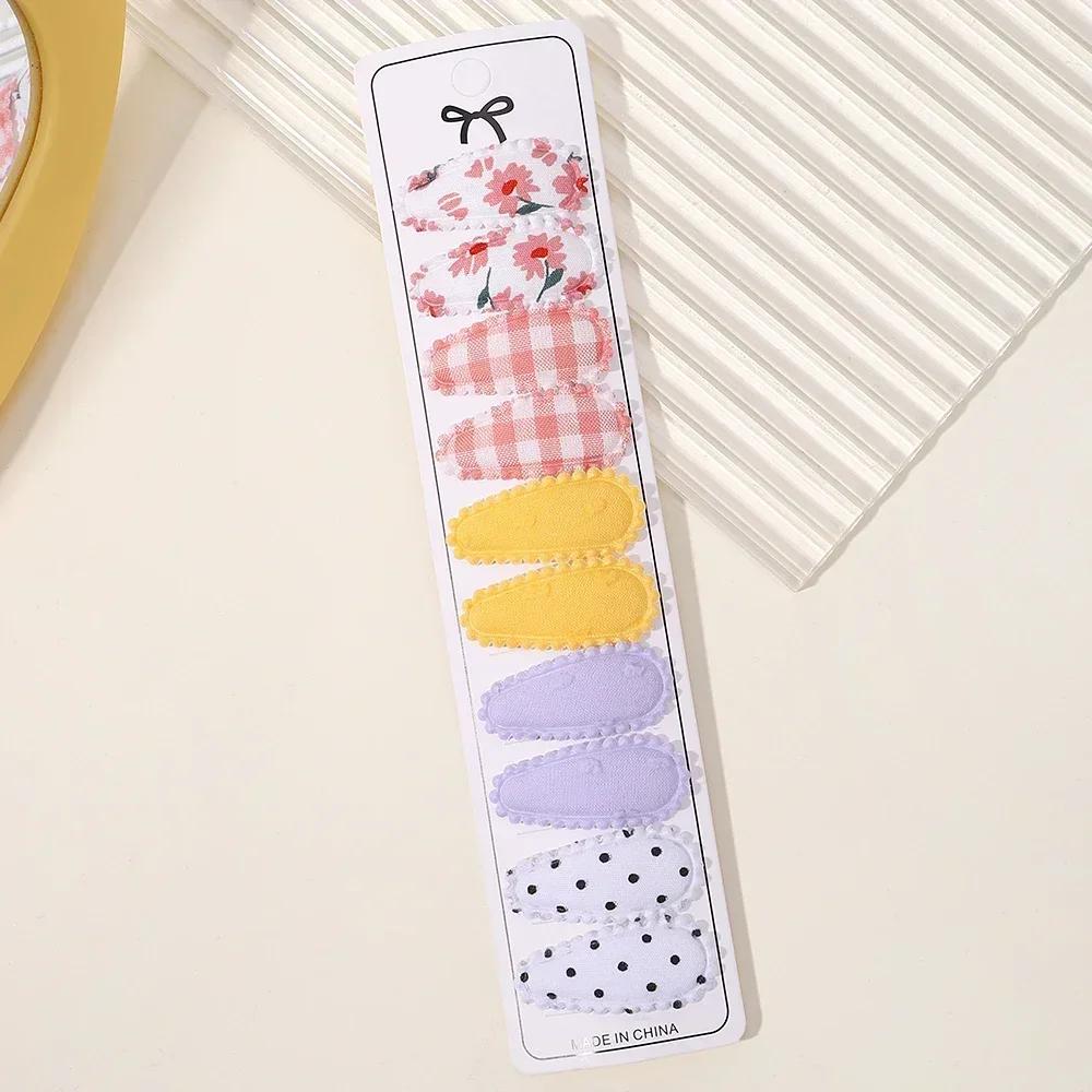 10/20 Pezzi Cotone Stampa Fermaglio per Capelli Forcina per Ragazza Tessuto Plaid Mini Mollette BB Copricapo Accessori per Capelli da Bambina Regalo di Capodanno