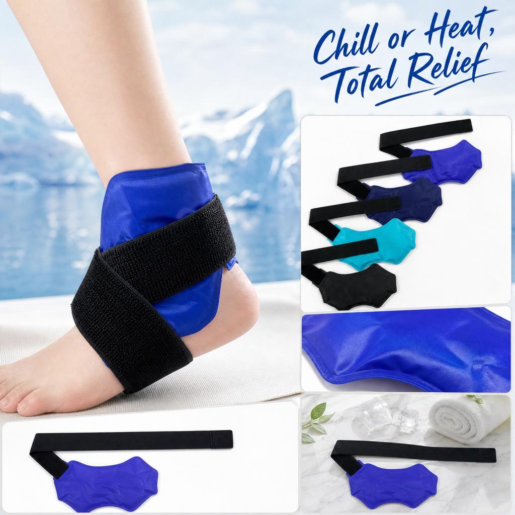 Hot and Cold Compress Support Wrap with Reusable Ice Pack - Adjustable Fit