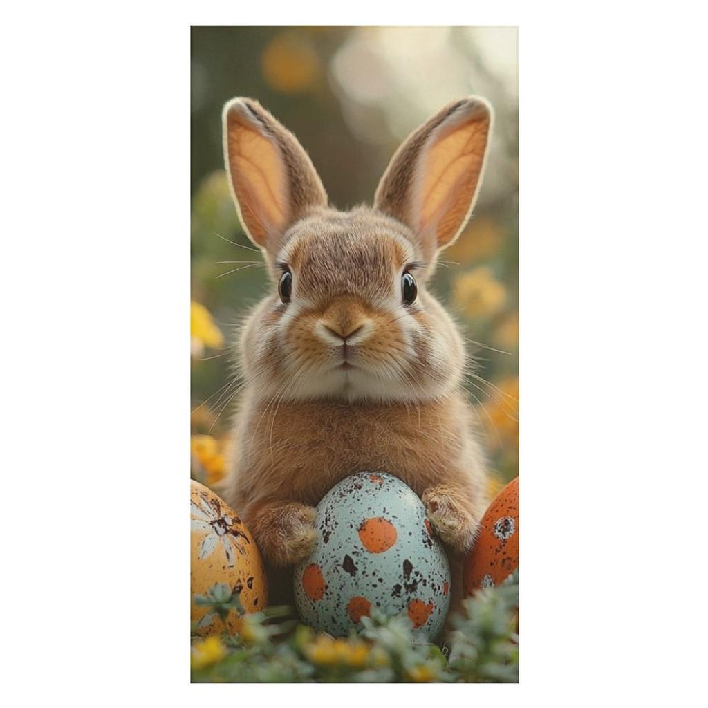 Easter Bunny Eggs Designed Beach Towel Large Towel, Super Absorbent, Quick-Dry, Fashionable Decorative Beach Towel Bath