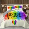 Rainbow Bedspread Queen/Full People Celebrating International Day for LGBT Community Quilt Set Colorful Rainbow Striped Coverlet