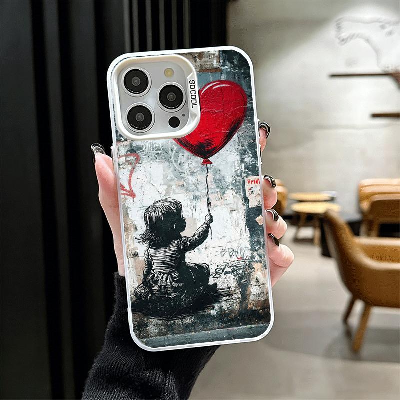B-Banksy Art Graffiti Artist Shockproof Phone Case for iPhone 17 Air 16 16E 15 Pro Max 14 Plus 13 Mini 12 Back Cover Anti Fall F